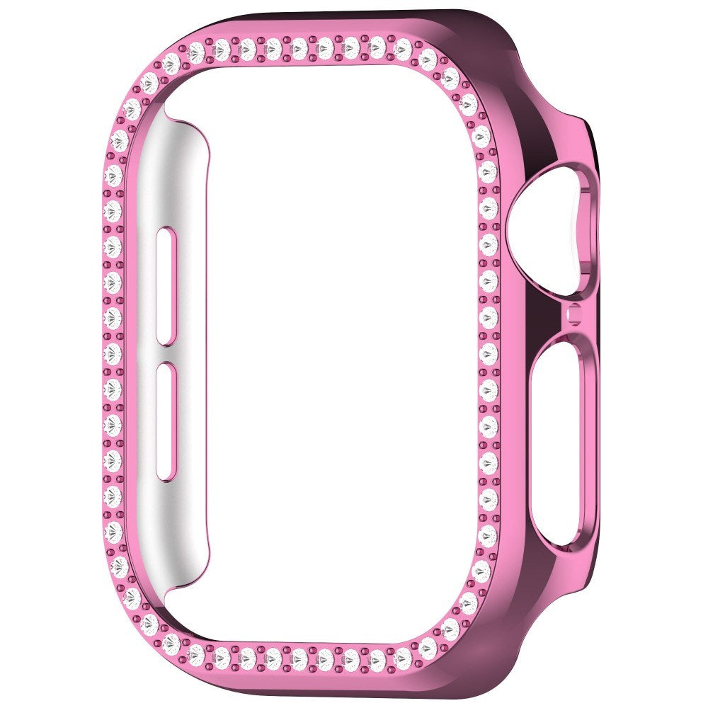 Apple Watch 10 (46 mm) deksel av hardplast m. Rhinestone - Rosa / Rhinestone