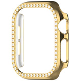 Apple Watch 10 (46 mm) deksel av hardplast m. Rhinestone - Gull / Rhinestone