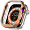 Apple Watch 10 (46 mm) deksel av hardplast m. Rhinestone - Rose Gold / Rhinestone