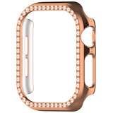 Apple Watch 10 (46 mm) deksel av hardplast m. Rhinestone - Rose Gold / Rhinestone