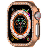Apple Watch 10 (46 mm) deksel av hardplast m. Rhinestone - Rose Gold / Rhinestone