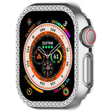 Apple Watch 10 (46 mm) deksel av hardplast m. Rhinestone - Sølv / Rhinestone