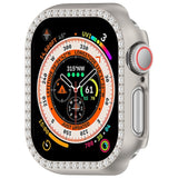 Apple Watch 10 (46 mm) deksel av hardplast m. Rhinestone - Grå / Rhinestone