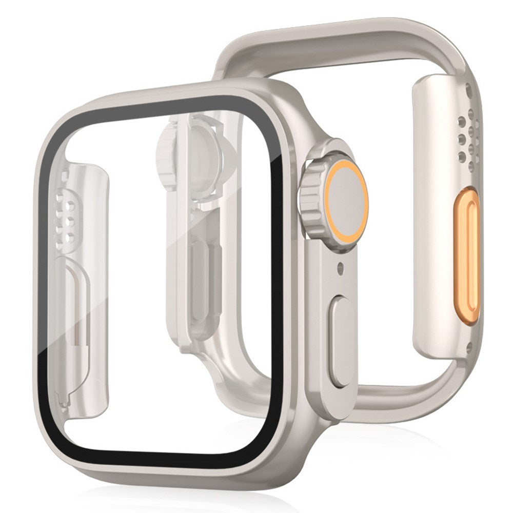 Apple Watch 11 / 10 (46mm) Hårdt Plast Cover m. Skærmbeskyttelsesglas - Titanium