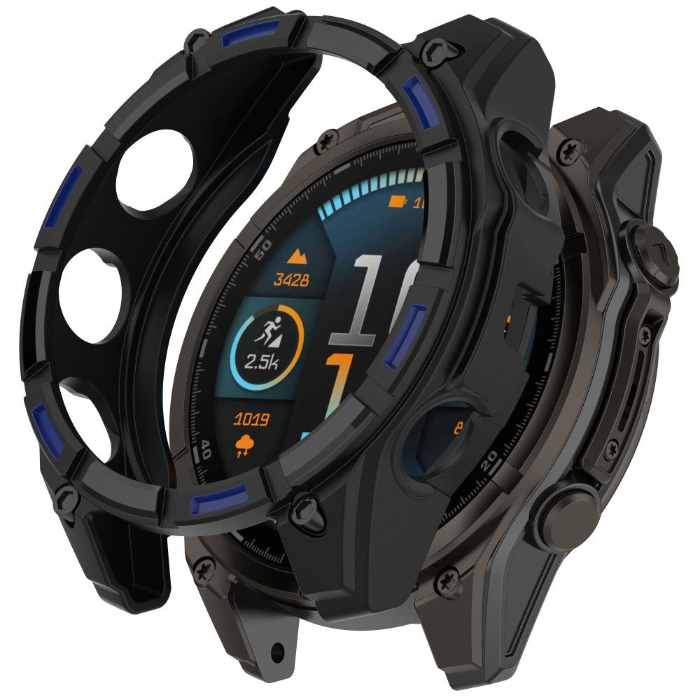 Garmin Tactix 8 Solar (51mm) - Bumper Plastik Cover - Sort / Blå
