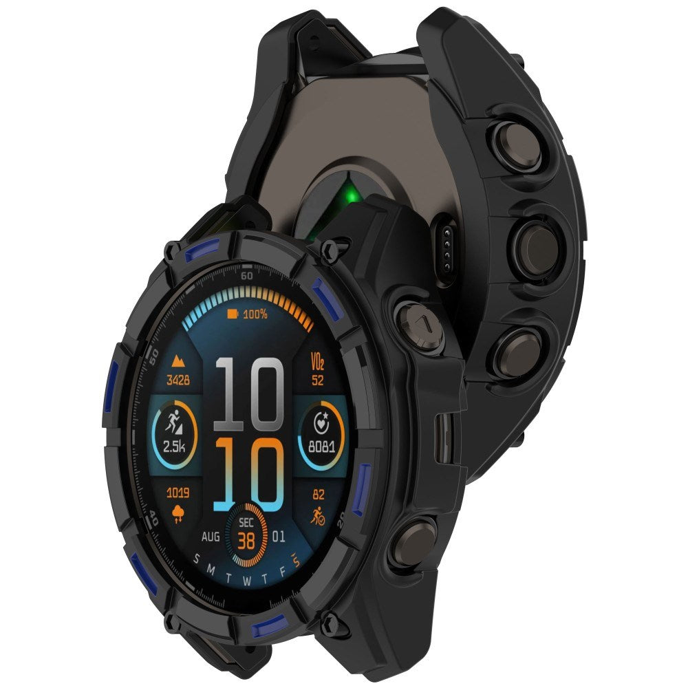 Garmin Tactix 8 Solar (51mm) - Bumper Plastik Cover - Sort / Blå