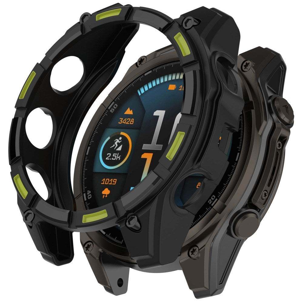 Garmin Tactix 8 Solar (51mm) - Bumper Plastik Cover - Sort / Grøn