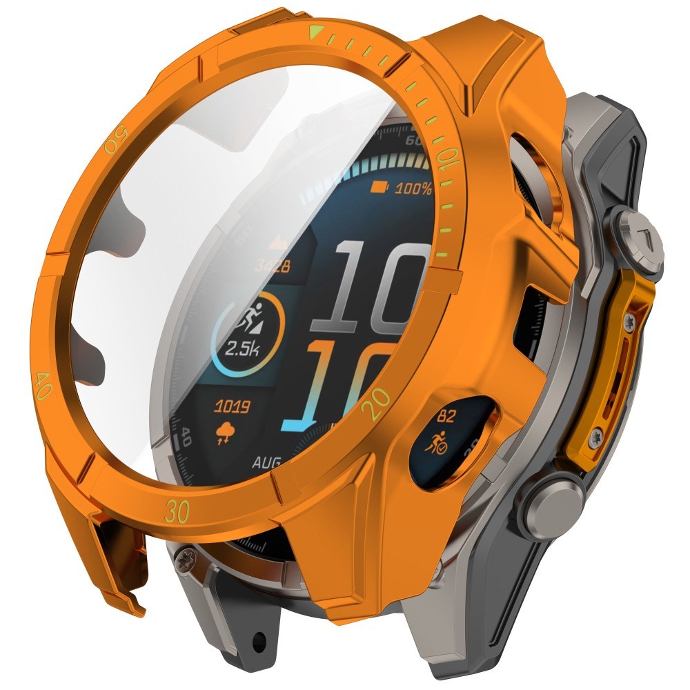 Garmin Tactix 8 AMOLED (51mm) - Hårdt Plastik Cover m. Beskyttelsesglas - Orange / Gul