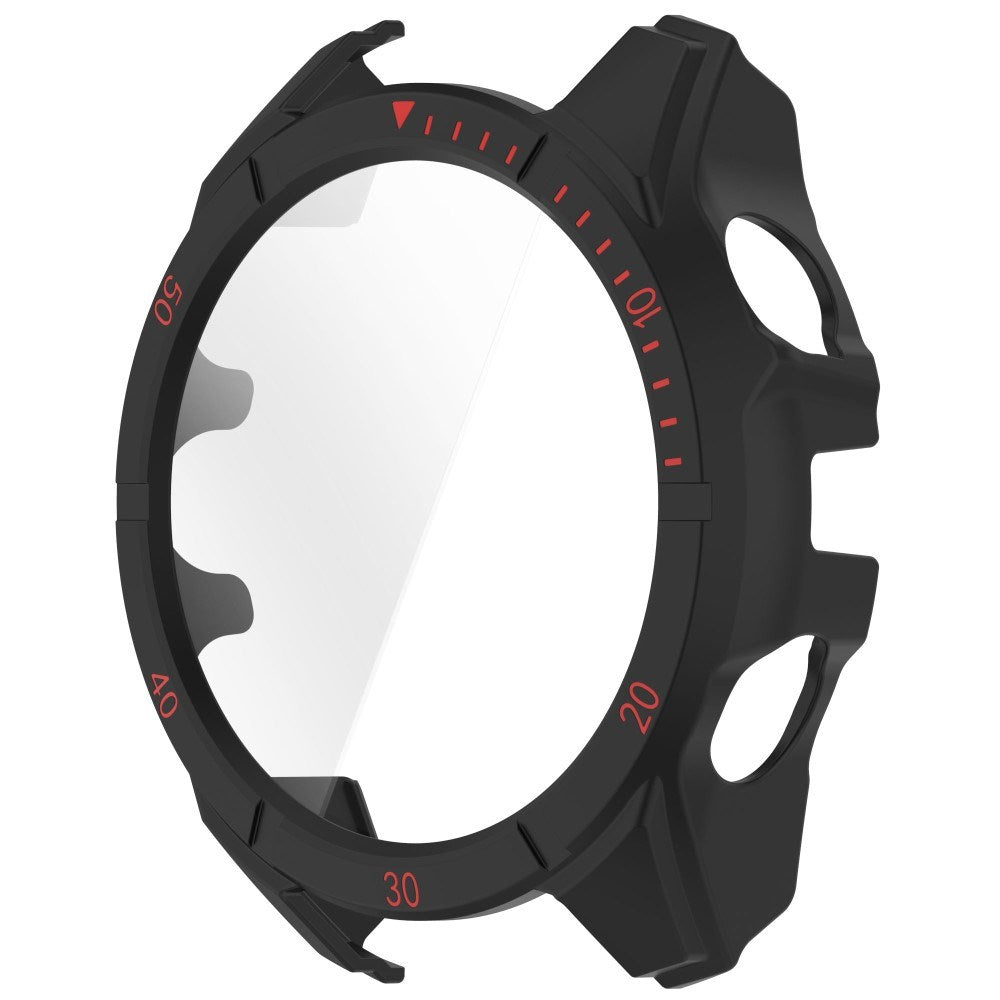 Garmin Tactix 8 AMOLED (47mm) - Hårdt Plastik Cover m. Beskyttelsesglas - Sort / Rød