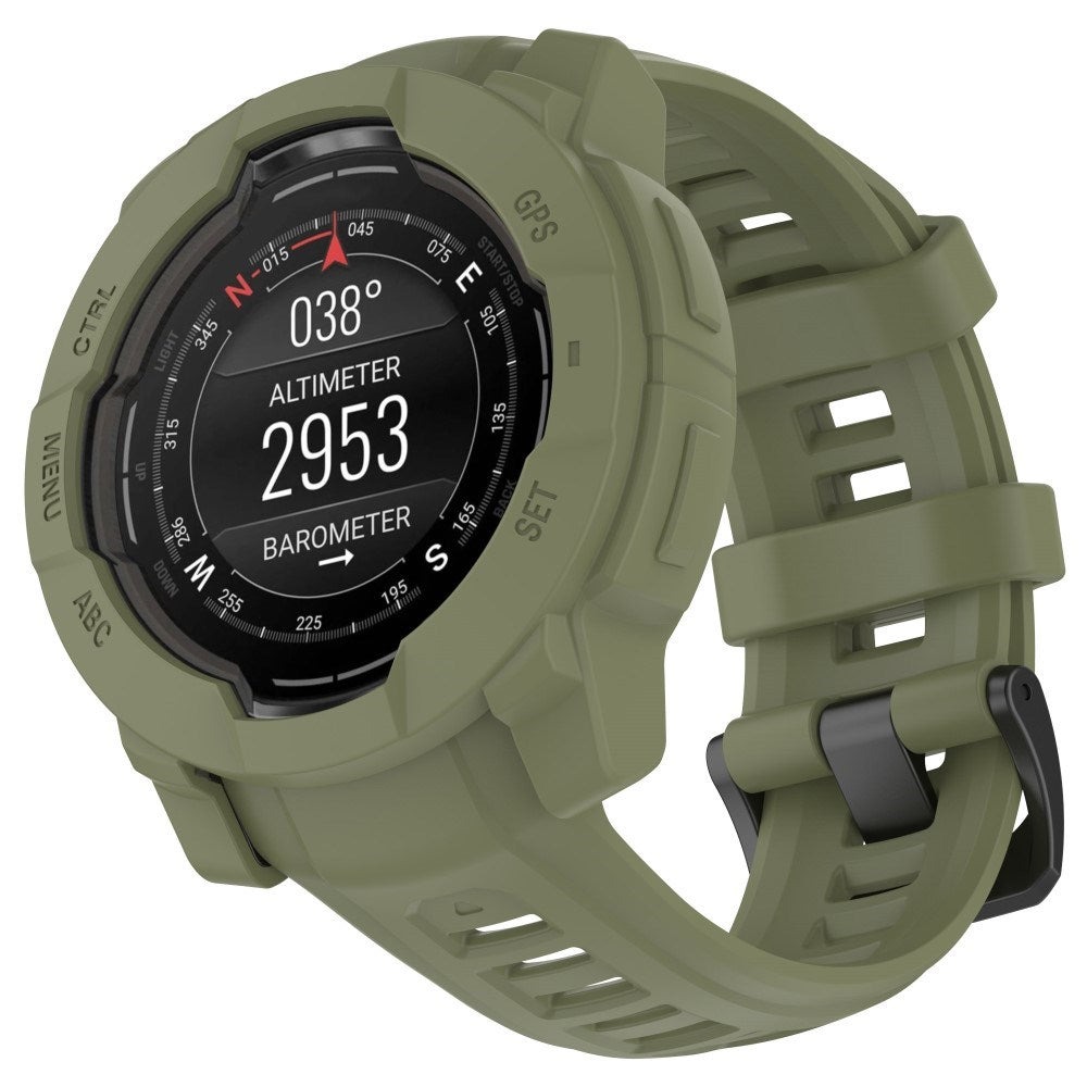 Garmin Instinct 3 AMOLED / Solar (50mm) - Bumper Silikone Cover - Army Grøn
