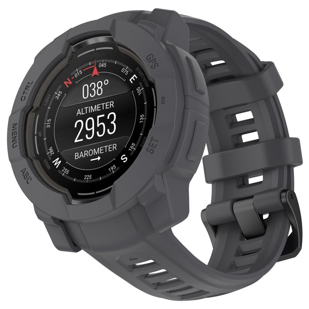 Garmin Instinct 3 AMOLED / Solar (50mm) - Bumper Silikone Cover - Grå