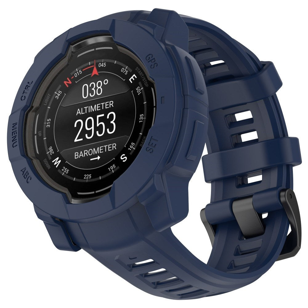 Garmin Instinct 3 AMOLED / Solar (50mm) - Bumper Silikone Cover - Blå
