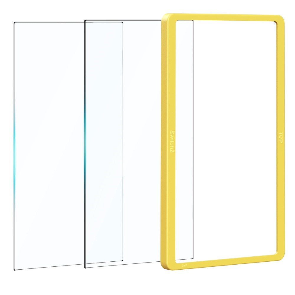 Nintendo Switch 2 Hærdet Beskyttelsesglas m. Monteringsramme - 2 stk. - Gennemsigtig