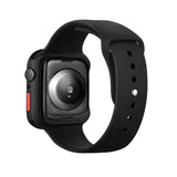 Apple Watch SE / 6 / 5 / 4 (44mm) Fleksibelt Plast Cover & Hærdet Skærmbeskyttelsesglas - Sort