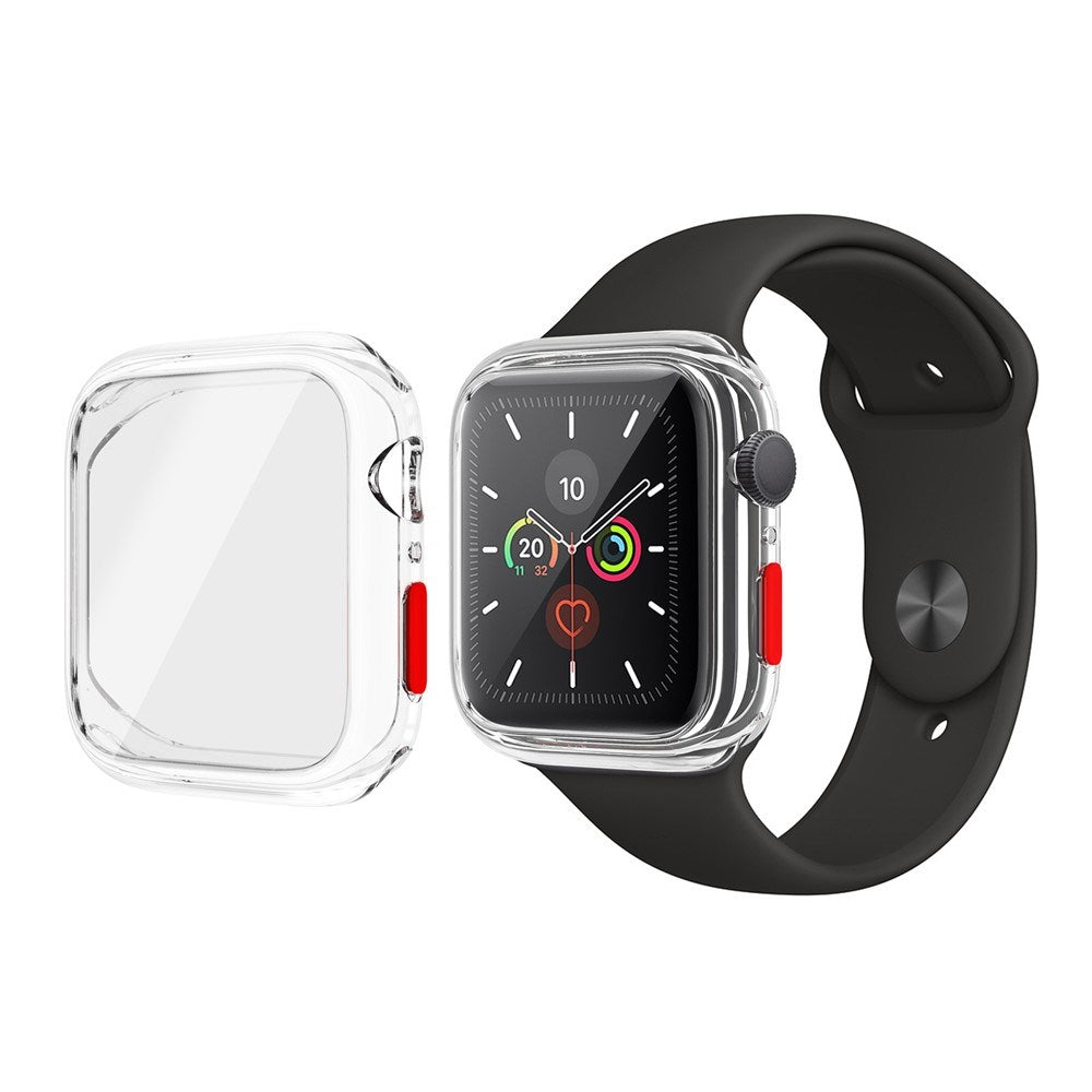 Apple Watch SE / 6 / 5 / 4 (44mm) Fleksibelt Plast Cover & Hærdet Skærmbeskyttelsesglas - Gennemsigtig