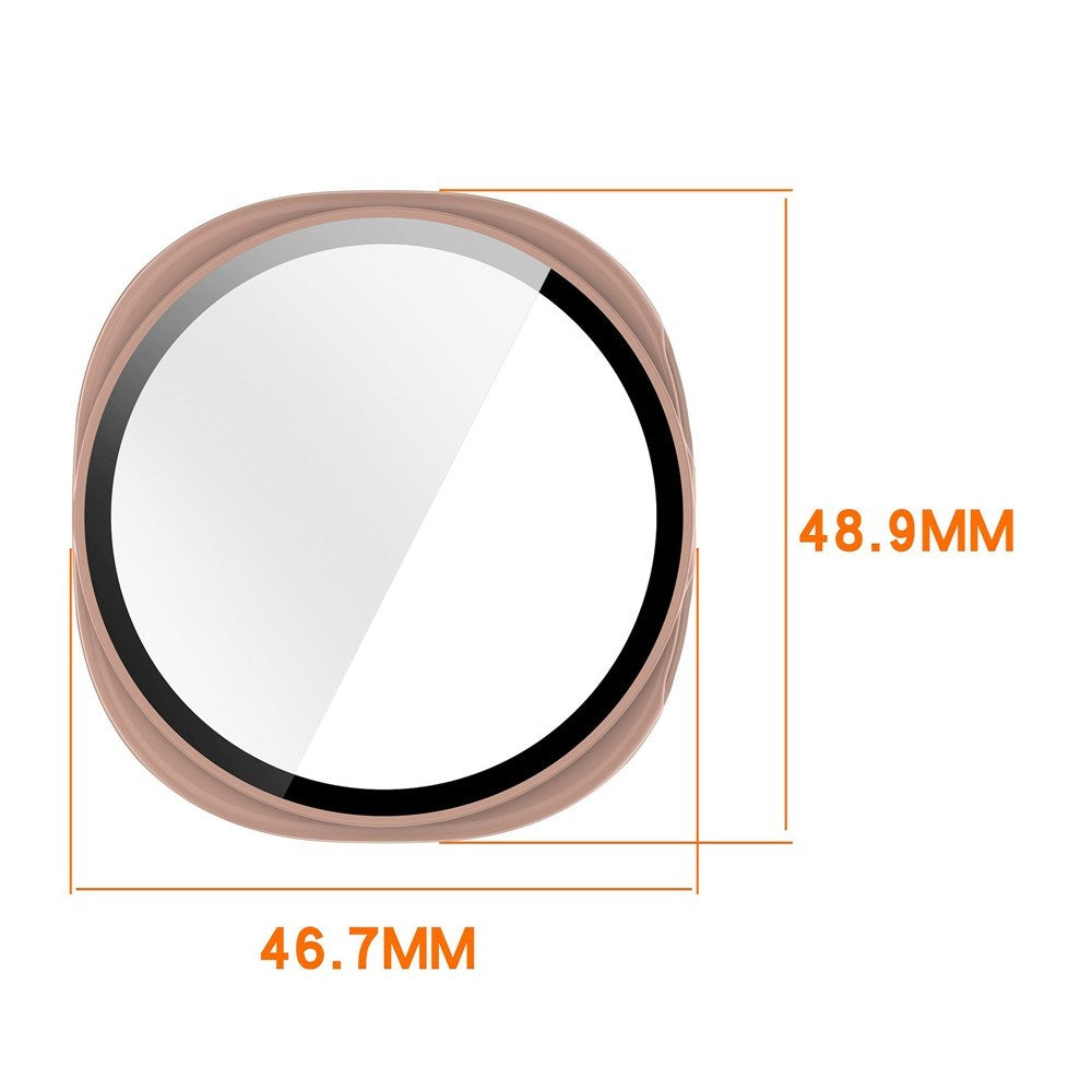 Samsung Galaxy Watch 8 (44mm) Hårdt Plastik Cover - Indbygget Skærmbeskyttelse - Gennemsigtig