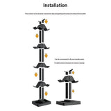 Universal Holder til Spillekonsol - 8 x Pladser - 3 x USB-A Stik - Sort
