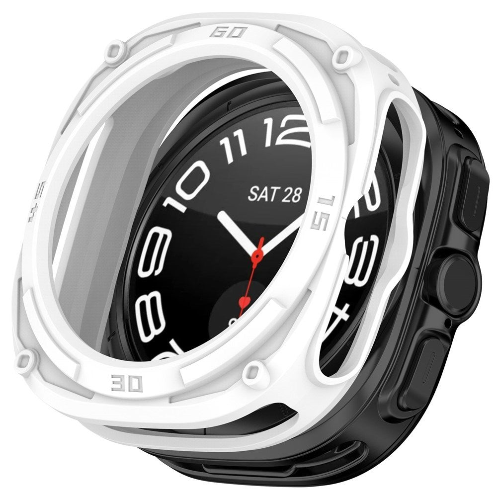 Samsung Galaxy Watch Ultra 2 (47mm) Fleksibelt Plast Armor Cover m. Stødabsorberende Effekt - Hvid