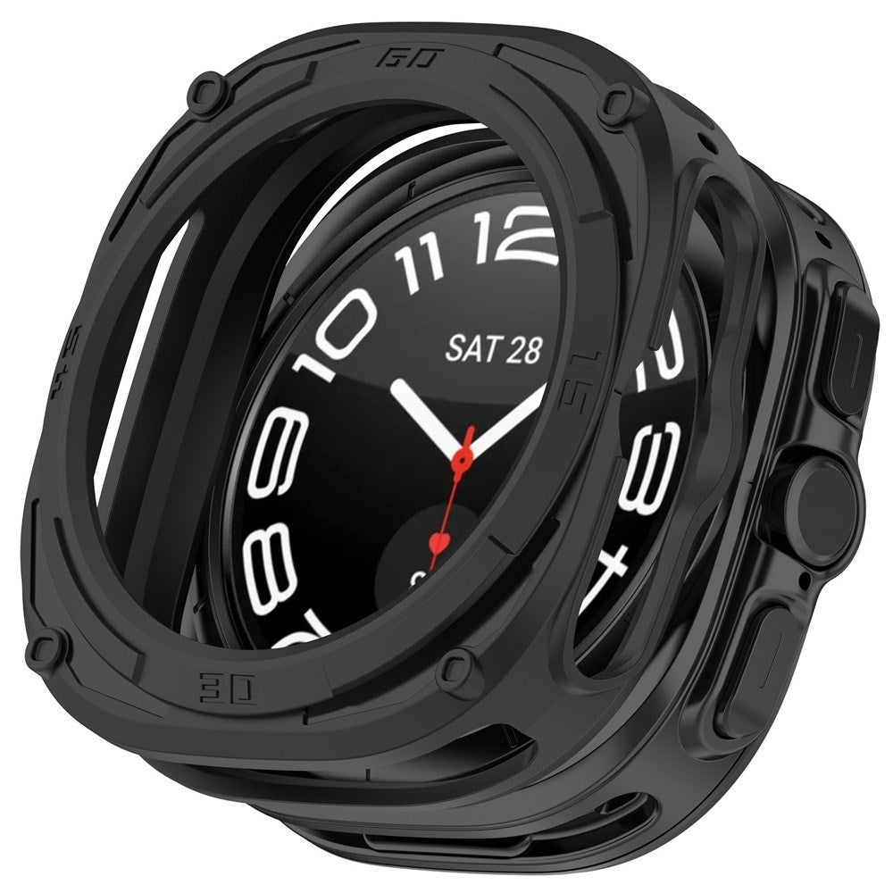Samsung Galaxy Watch Ultra 2 (47mm) Fleksibelt Plast Armor Cover m. Stødabsorberende Effekt - Sort