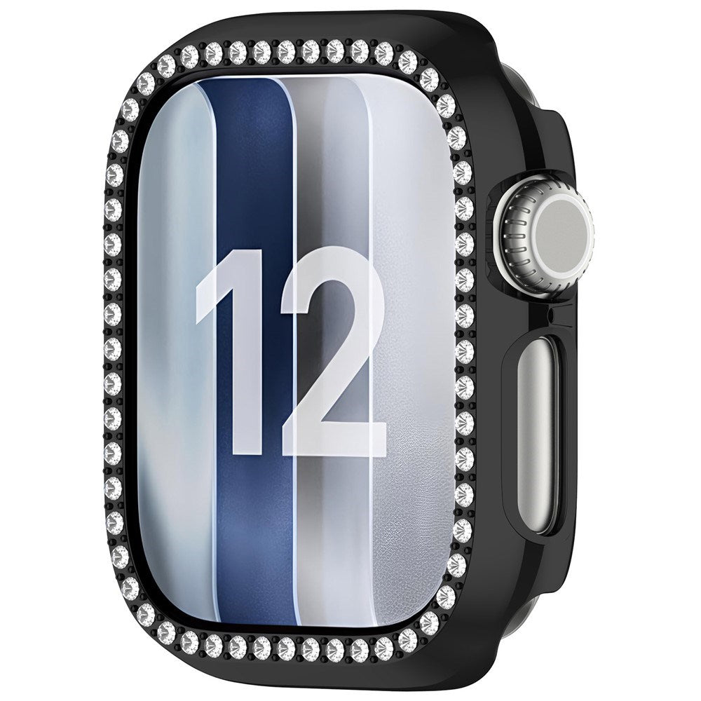 Apple Watch Series 12 (42mm) Hårdt Plast Case - Sort & Rhinsten