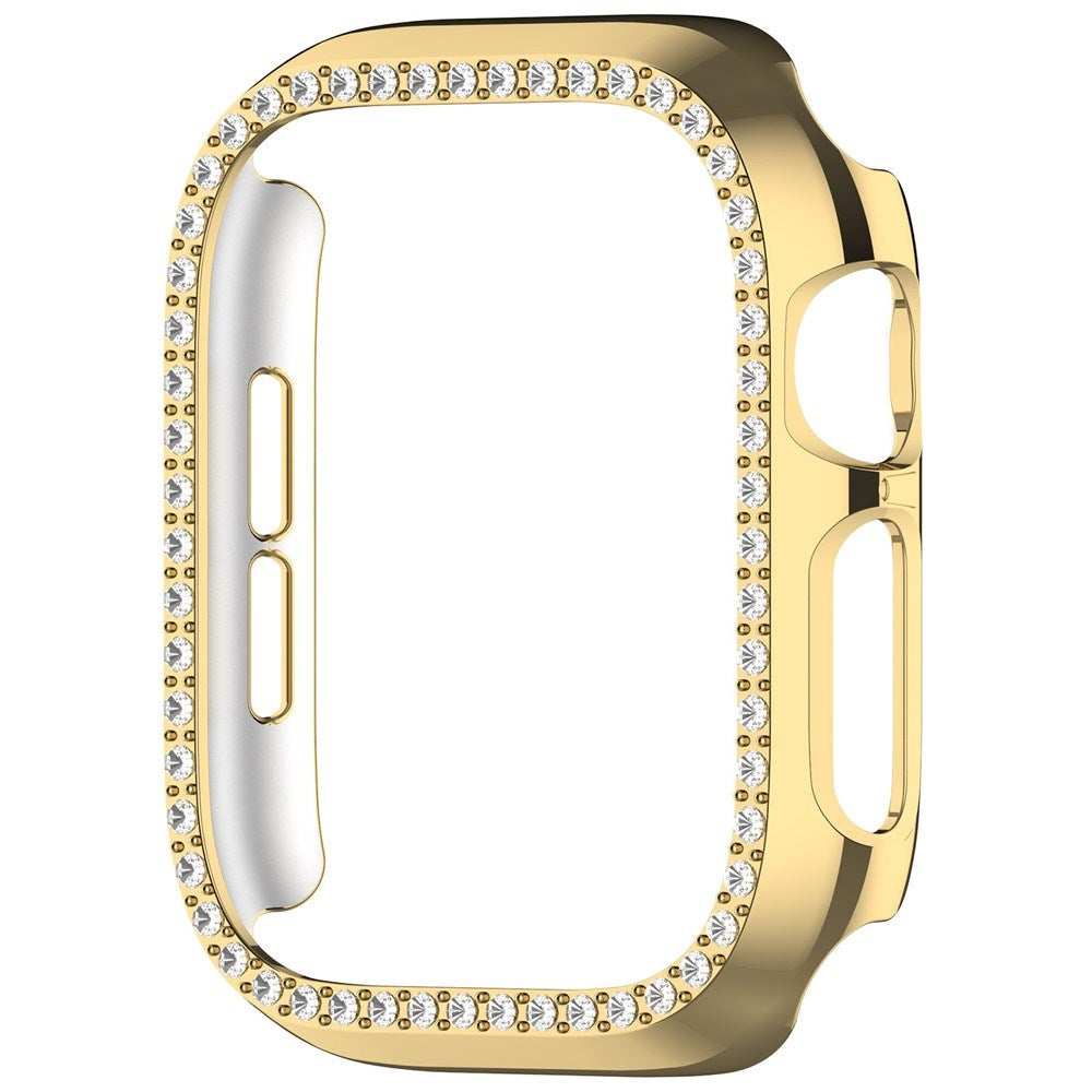 Apple Watch Series 12 (46mm) Hårdt Plast Case - Guld & Rhinsten