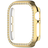 Apple Watch Series 12 (46mm) Hårdt Plast Case - Guld & Rhinsten