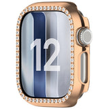 Apple Watch Series 12 (46mm) Hårdt Plast Case - Rose Gold & Rhinsten
