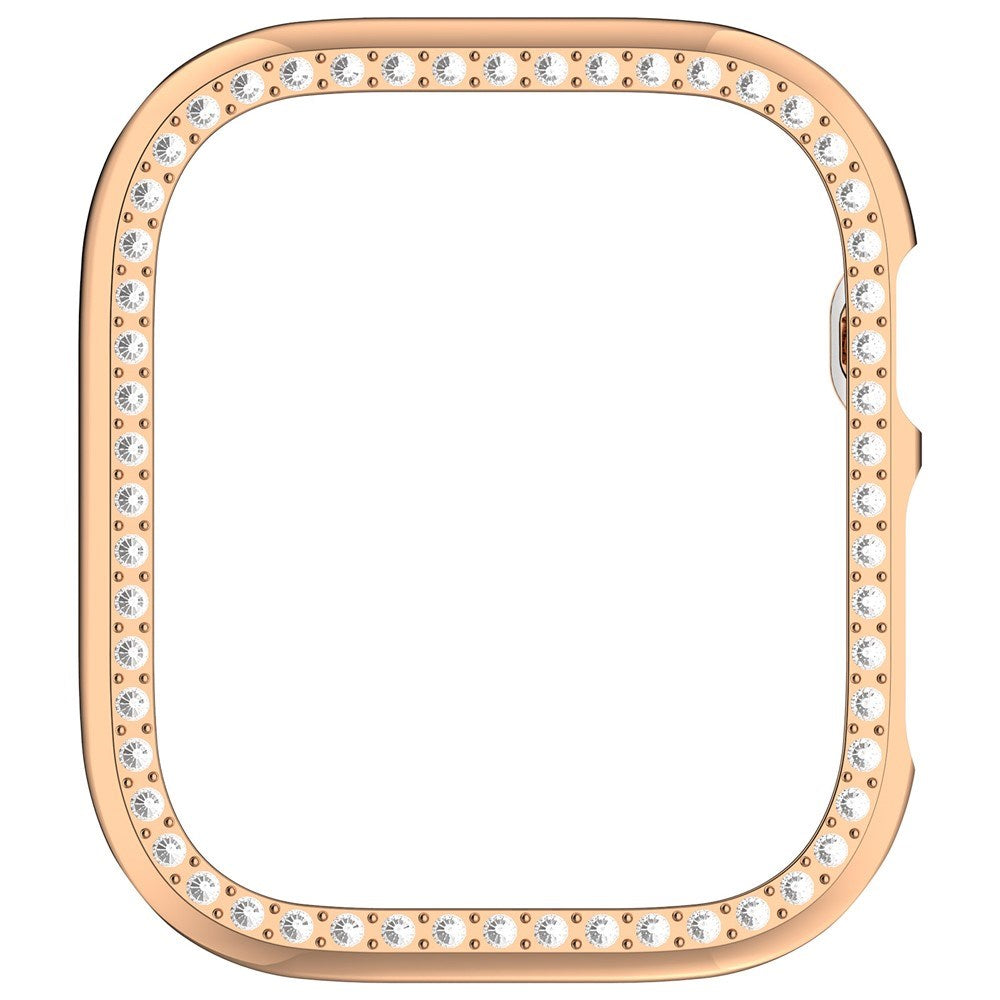 Apple Watch Series 12 (46mm) Hårdt Plast Case - Rose Gold & Rhinsten