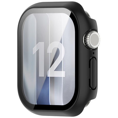 Apple Watch Series 12 (42mm) Case m. Indbygget Hærdet Glas Skærmbeskyttelse - Sort