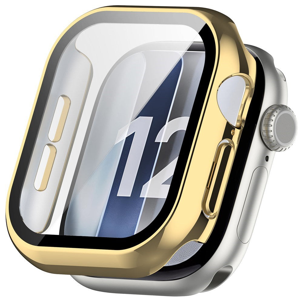 Apple Watch Series 12 (46mm) Case m. Indbygget Hærdet Glas Skærmbeskyttelse - Guld