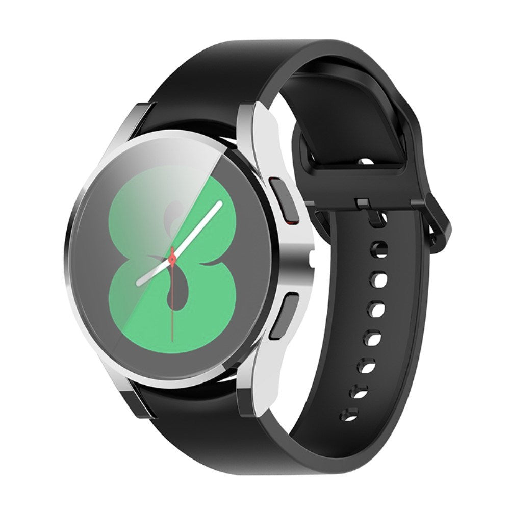Samsung Galaxy Watch 4 (40 mm) deksel i hardplast m. Innebygd skjermbeskytter - Sølv