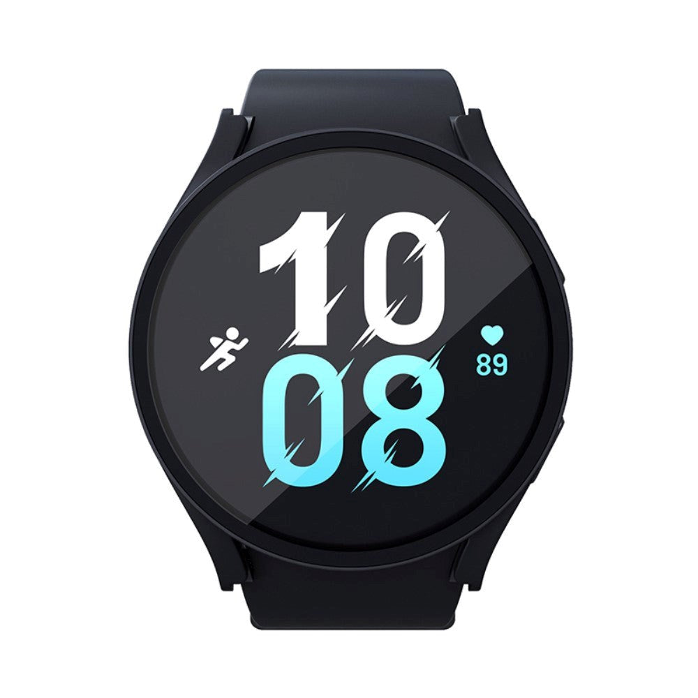 Samsung Galaxy Watch 4 / 5 (44 mm) deksel i hardplast m. Innebygd skjermbeskytter - Svart