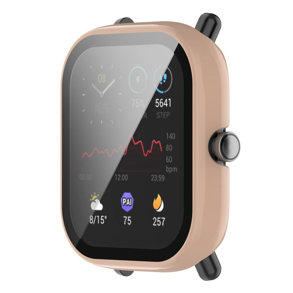 Amazfit Bip U / Bip U Pro Hard Plastic Case m. Innebygd skjermbeskytter - Rosa