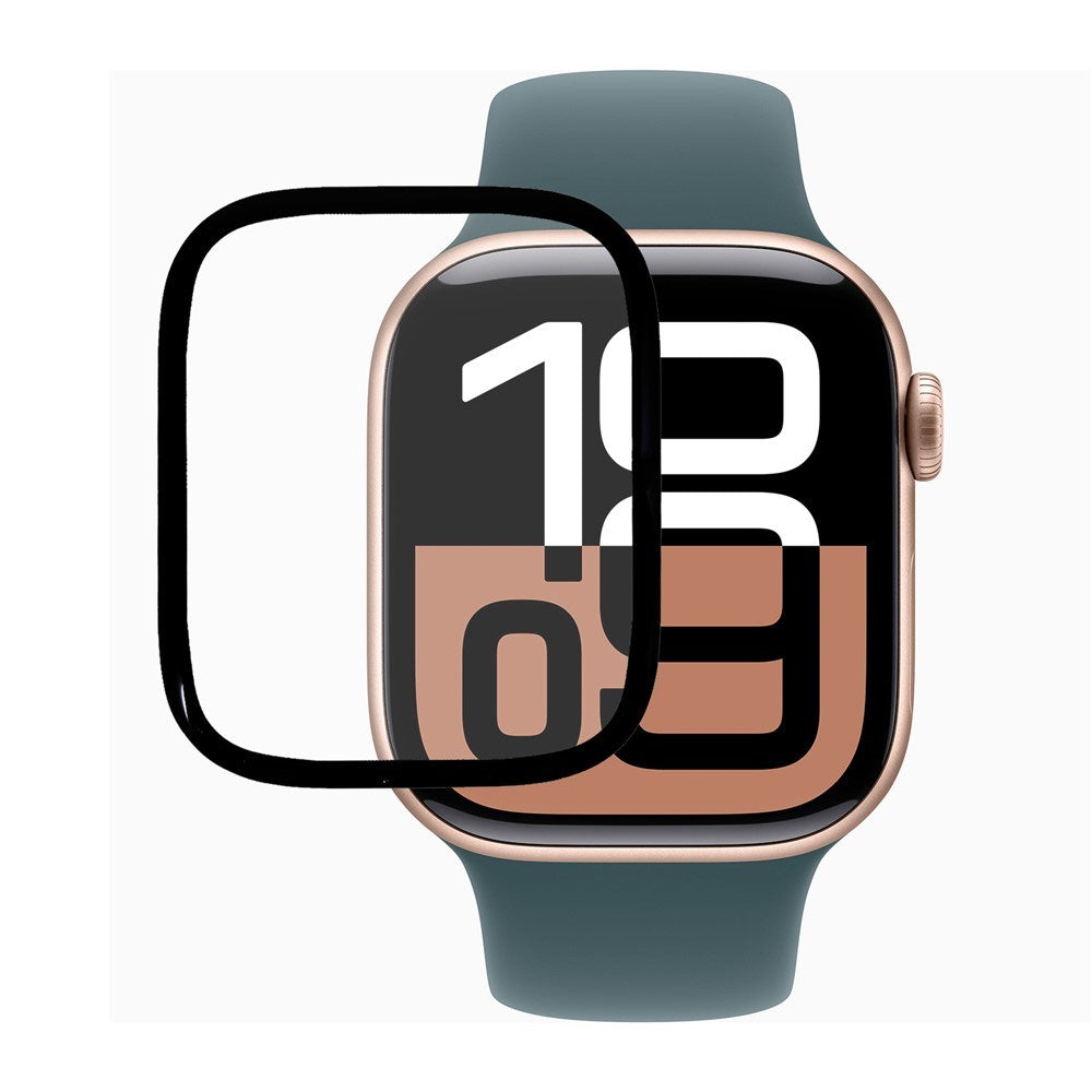 Apple Watch 11 / 10 (42mm) Skærmbeskyttelsesfilm - Full Fit - Gennemsigtig / Sort