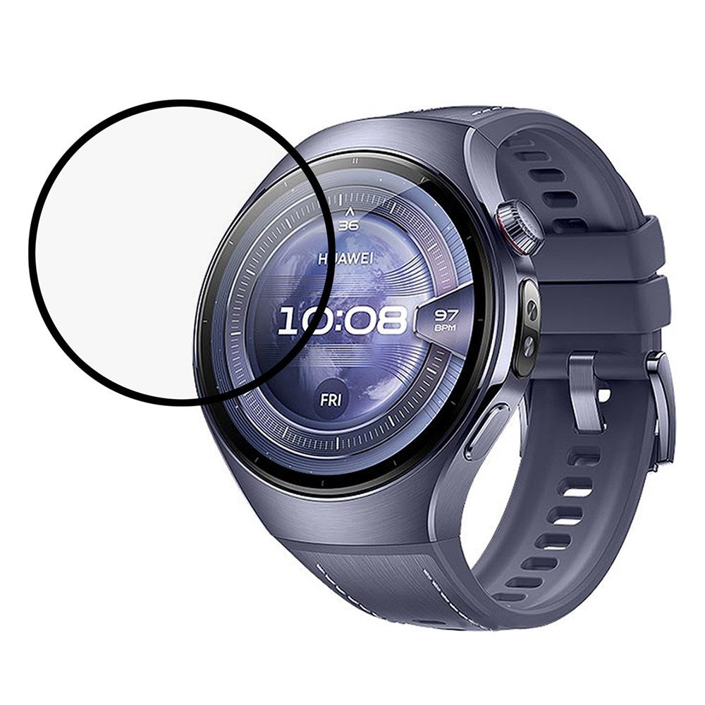 Huawei Watch 5 (46mm) Skærmfilm - Gennemsigtig / Sort Kant