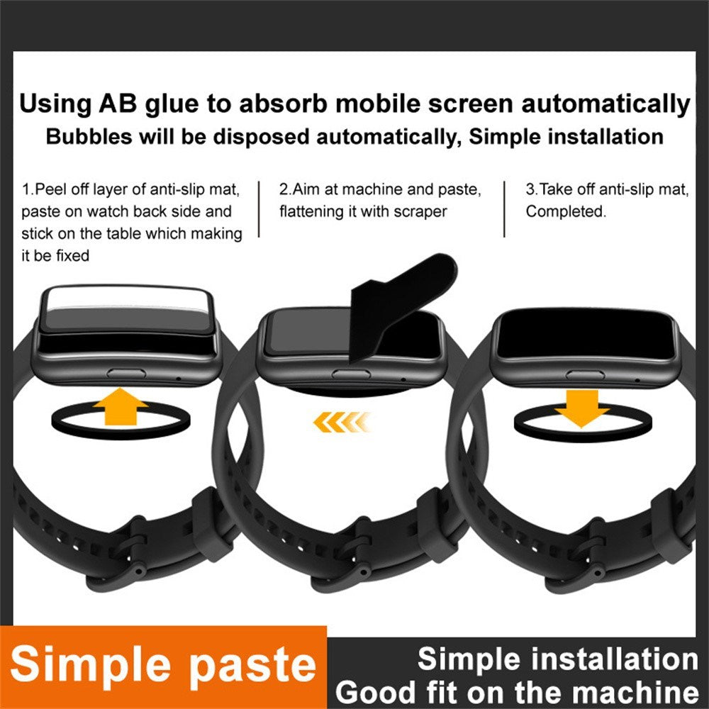 Huawei Band 11 Pro IMAK Beskyttelsesfilm - Gennemsigtig / Sort Kant