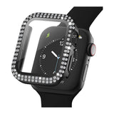 Apple Watch SE/6/5/4 (40mm) Hårdt Plast Cover m. Indbygget Skærmbeskyttelse - Sort & Rhinsten