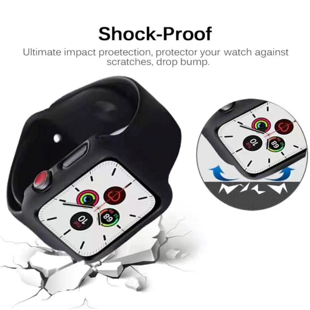 Apple Watch 9/8/7 (41 mm) etui av hardplast m. Innebygd skjermbeskytter - Svart