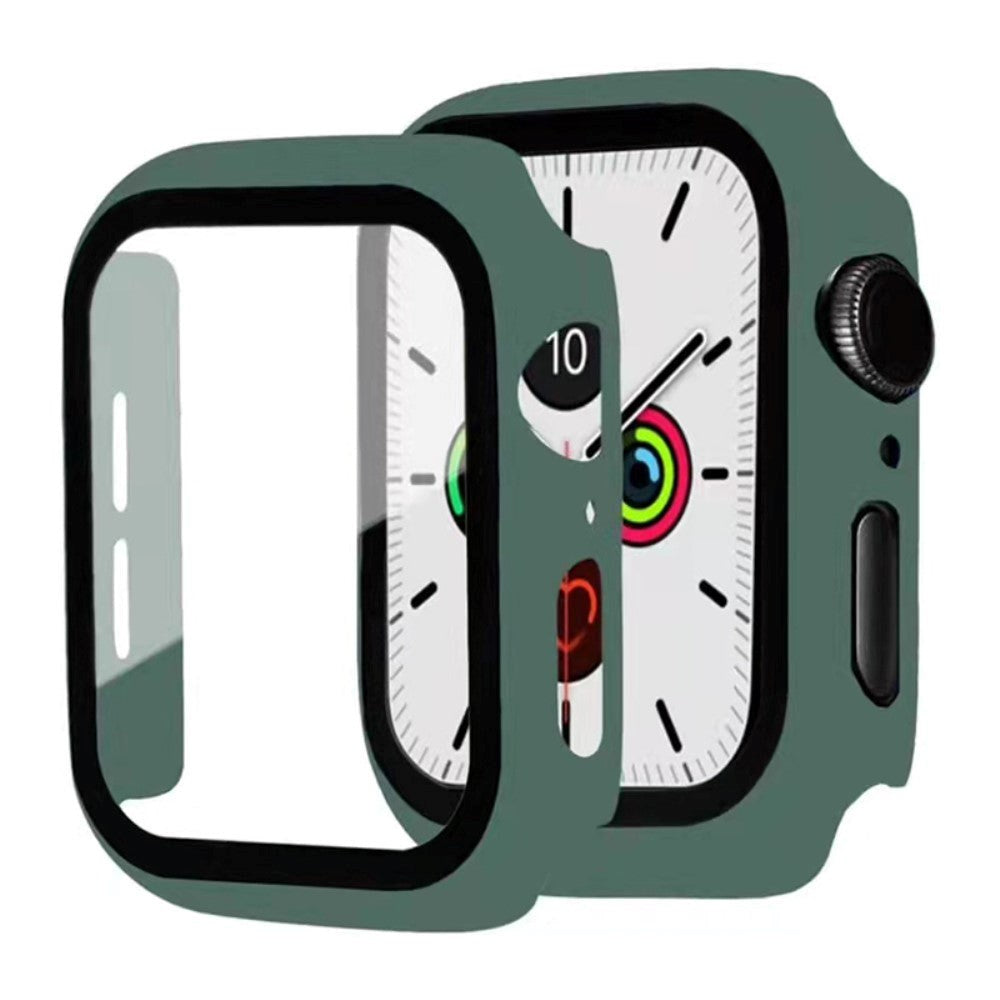 Apple Watch 9/8/7 (45 mm) deksel i hard plast m. Innebygd skjermbeskytter - Grønn