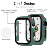 Apple Watch 9/8/7 (45 mm) deksel i hard plast m. Innebygd skjermbeskytter - Grønn