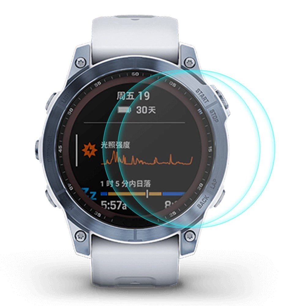 Garmin Fenix ​​​​7 ENKAY Skjermbeskytter i herdet glass - 2 stk. - Gjennomsiktig