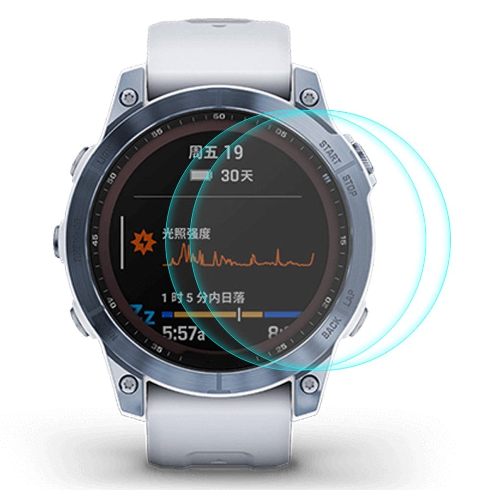 Garmin Fenix ​​​​7X ENKAY Skjermbeskytter i herdet glass - 2 stk. - Gjennomsiktig
