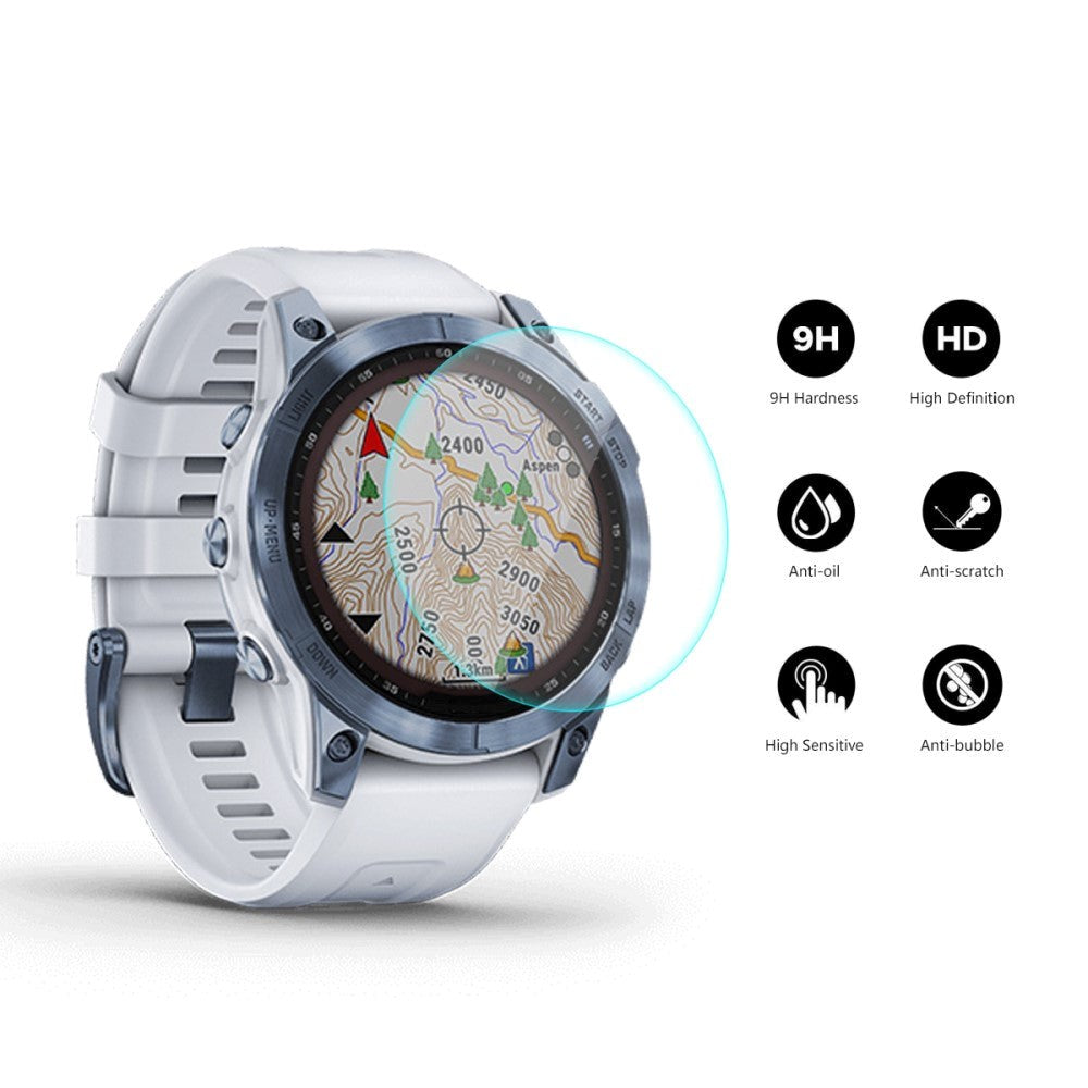 Garmin Fenix ​​​​7X ENKAY Skjermbeskytter i herdet glass - 2 stk. - Gjennomsiktig