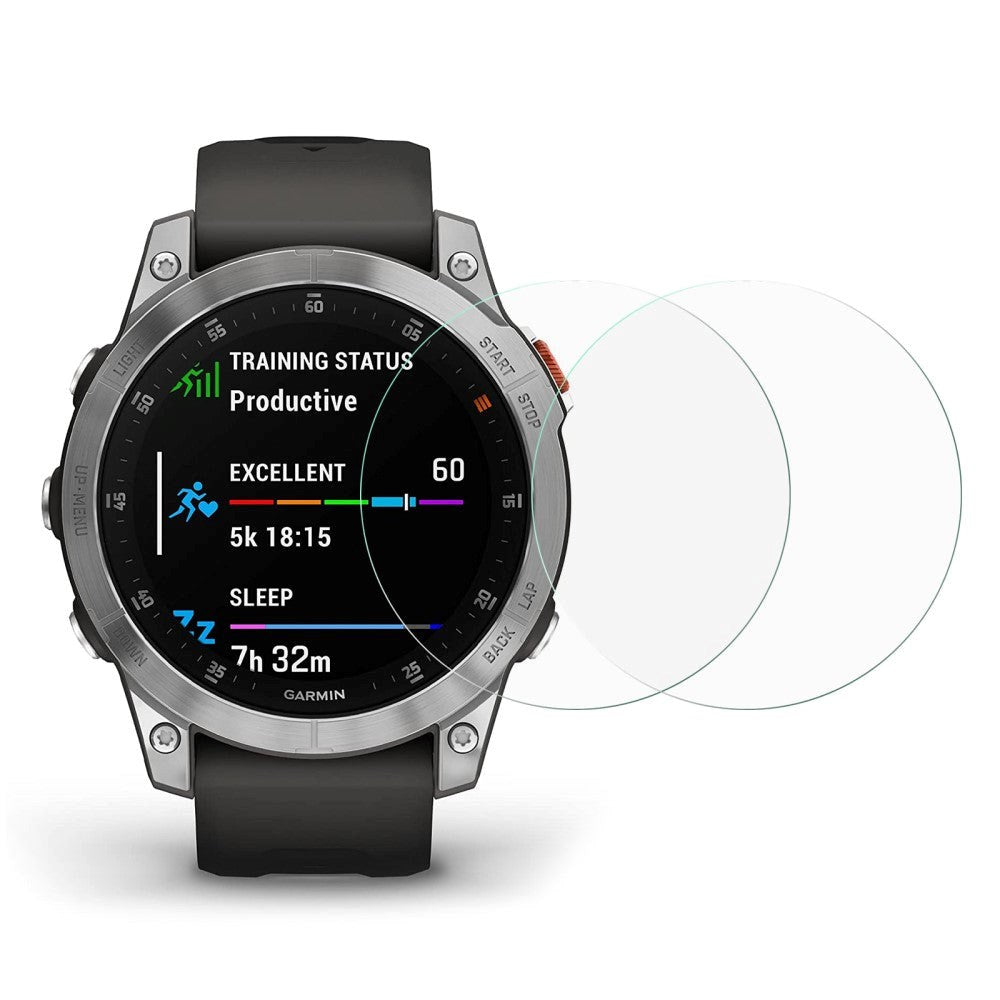 Garmin Epix 2 Arc Edge skjermbeskytter - herdet glass - 2 deler - Gjennomsiktig