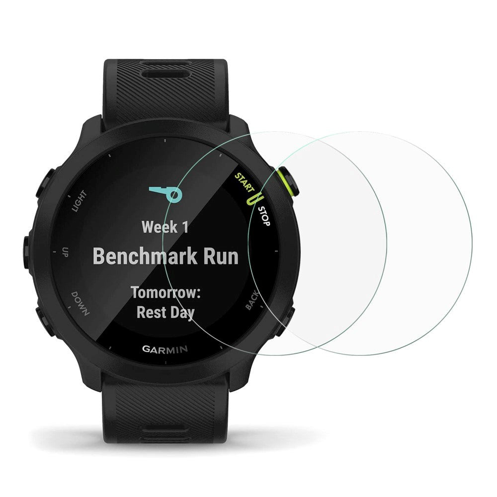 Garmin Forerunner 55 Arc Edge Skjermbeskytter - Herdet glass - 2 deler - Gjennomsiktig