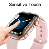 Apple Watch 9/8/7 (41 mm) fleksibelt plastdeksel m. Innebygd skjermbeskytter - Gjennomsiktig