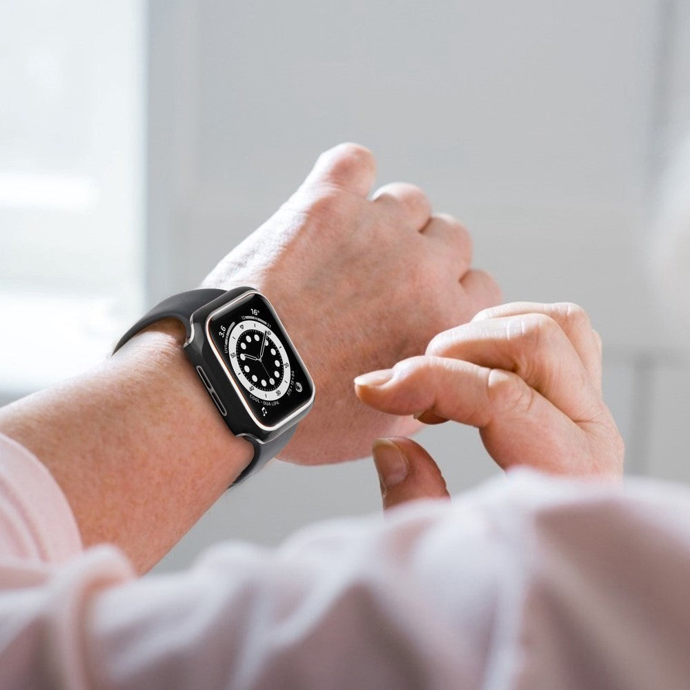 Apple Watch Ultra 1/2 (49 mm) etui av hardplast m. Innebygd skjermbeskytter - Svart / Sølv