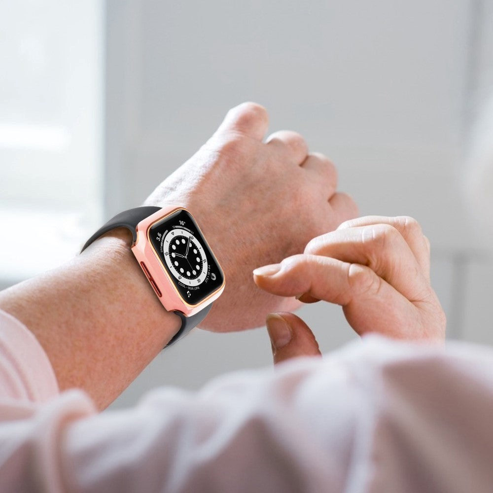 Apple Watch Ultra 1/2 (49mm) Hård Plast Case m. Indbygget Skærmbeskyttelse - Lyserød / Guld