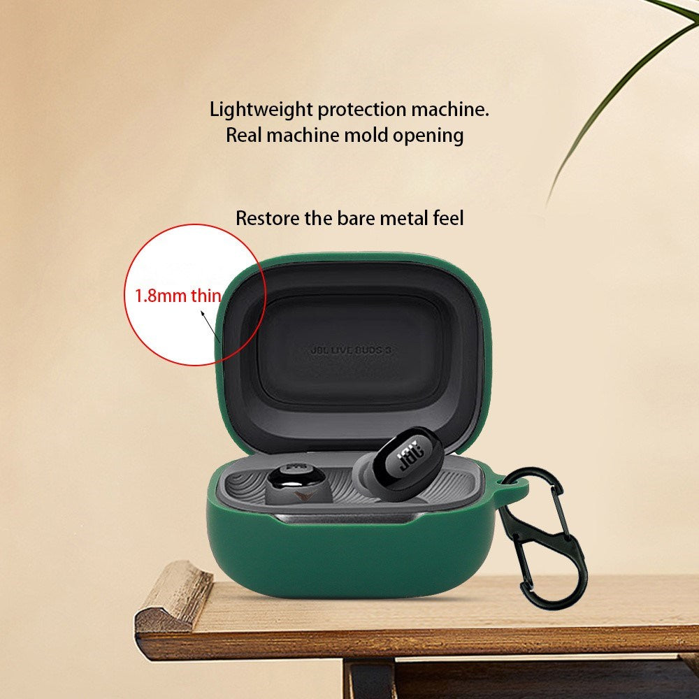 JBL Live Buds 3 Silikonecase m. Klip & Udskæring til Display - Sort