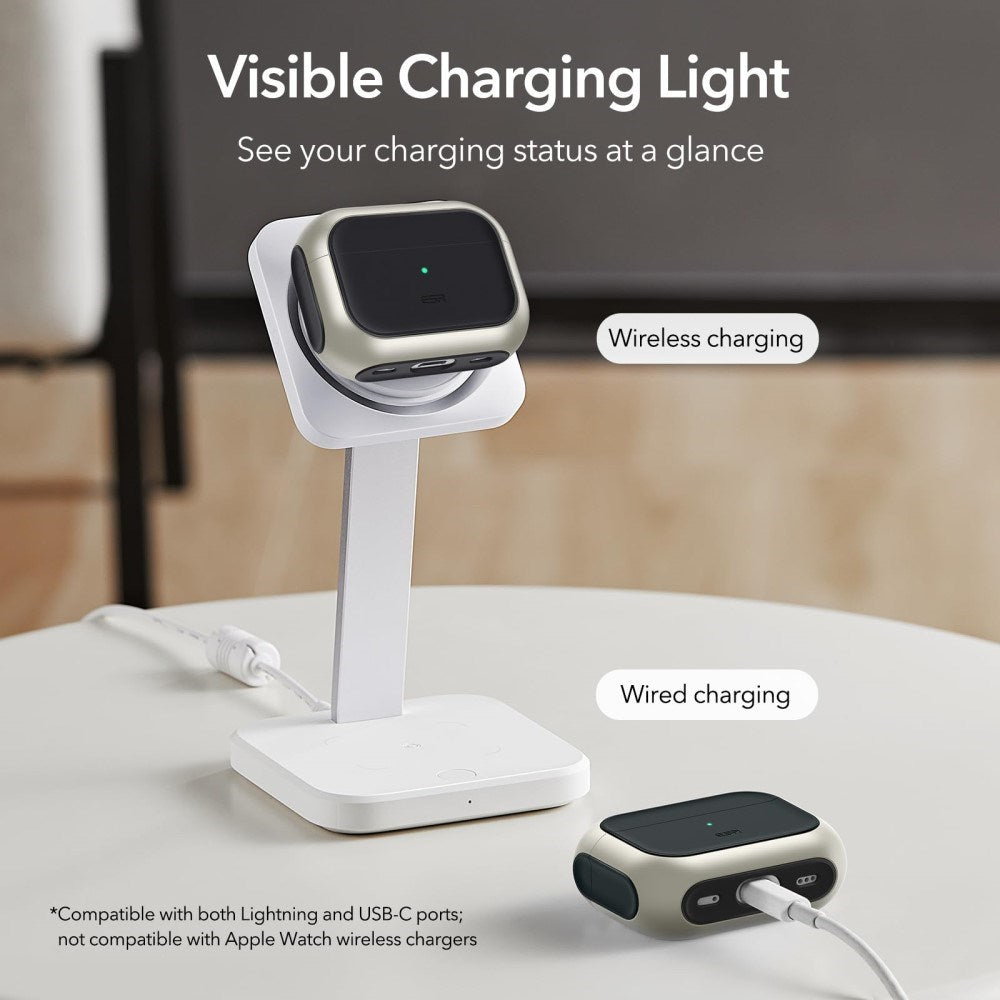 AirPods Pro (1. og 2. gen.) Orbit Hybrid Magnetic Cover - MagSafe-kompatibel - Titanium